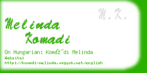 melinda komadi business card